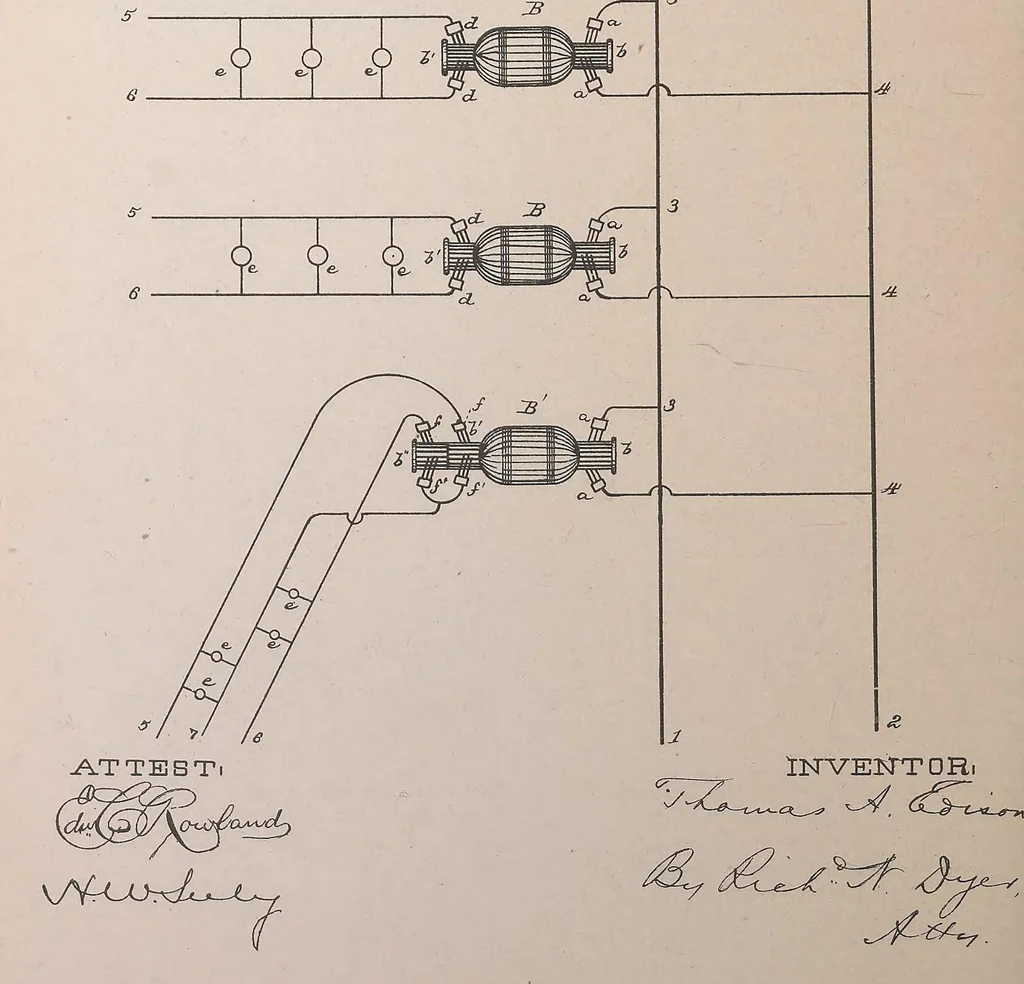 An illustration from Collection of United States patents granted to Thomas A. Edison, 1869-1884, 1869, leaf 1641