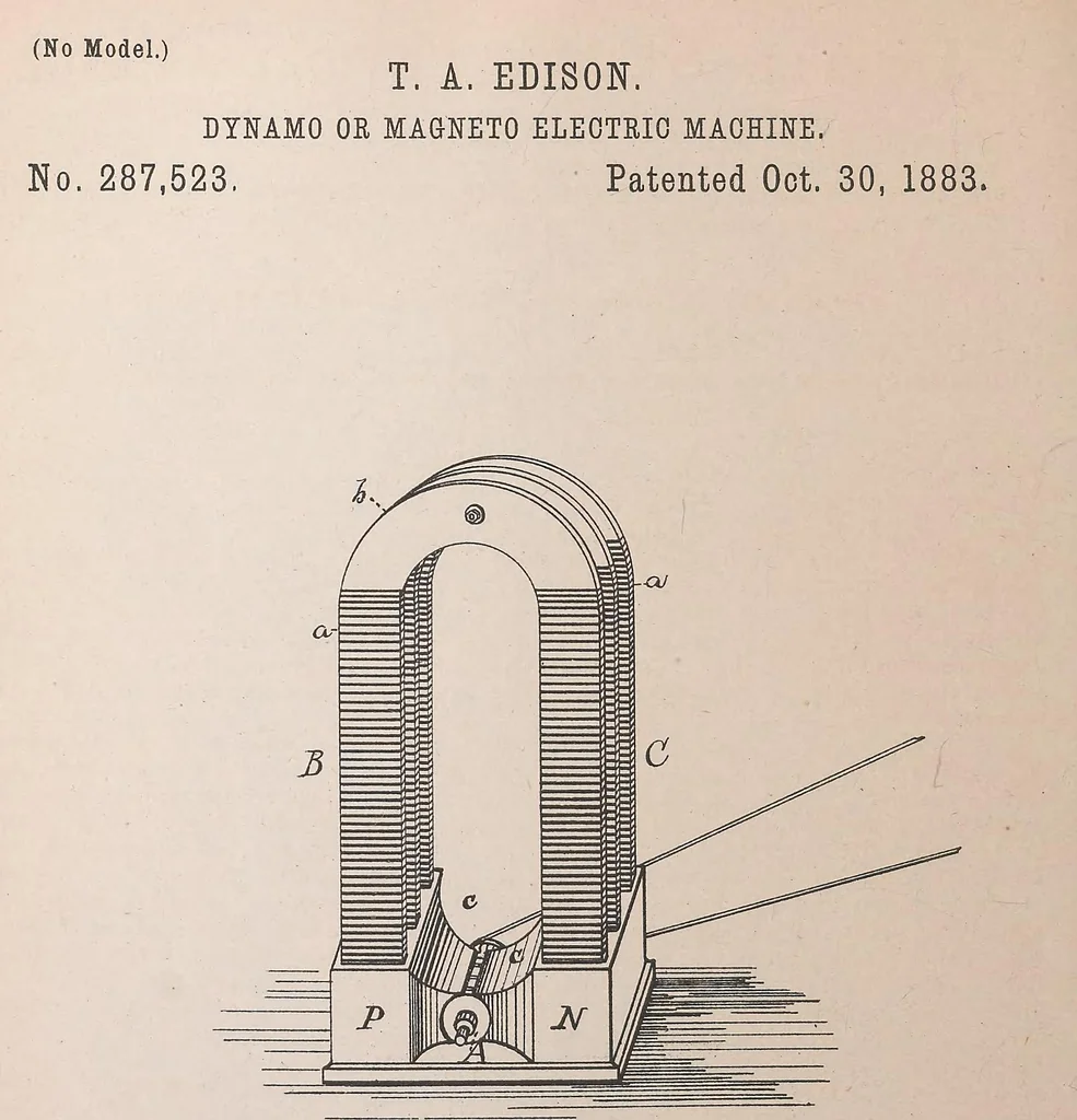 An illustration from Collection of United States patents granted to Thomas A. Edison, 1869-1884, 1869, leaf 1671