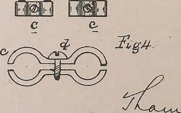 An illustration from Collection of United States patents granted to Thomas A. Edison, 1869-1884, 1869, leaf 1683