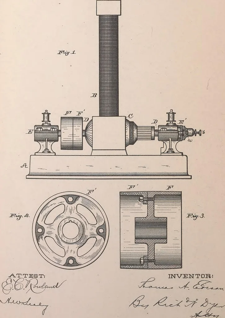 An illustration from Collection of United States patents granted to Thomas A. Edison, 1869-1884, 1869, leaf 1747