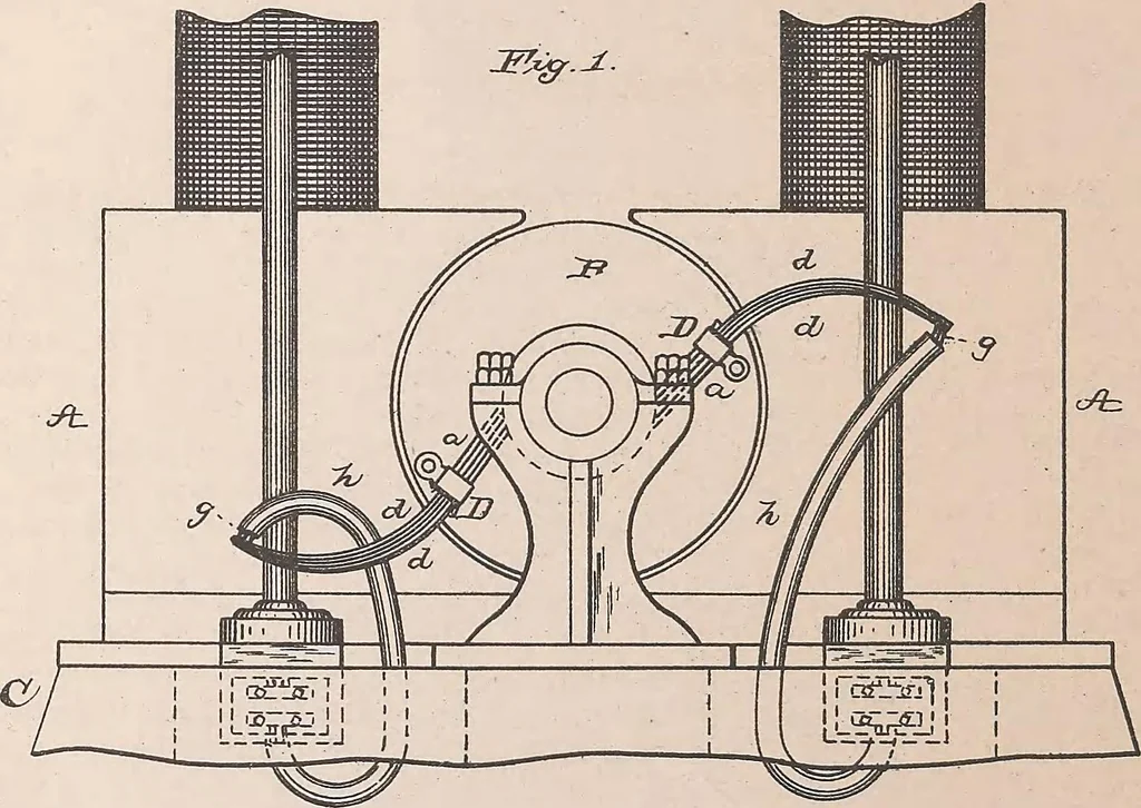 An illustration from Collection of United States patents granted to Thomas A. Edison, 1869-1884, 1869, leaf 1755
