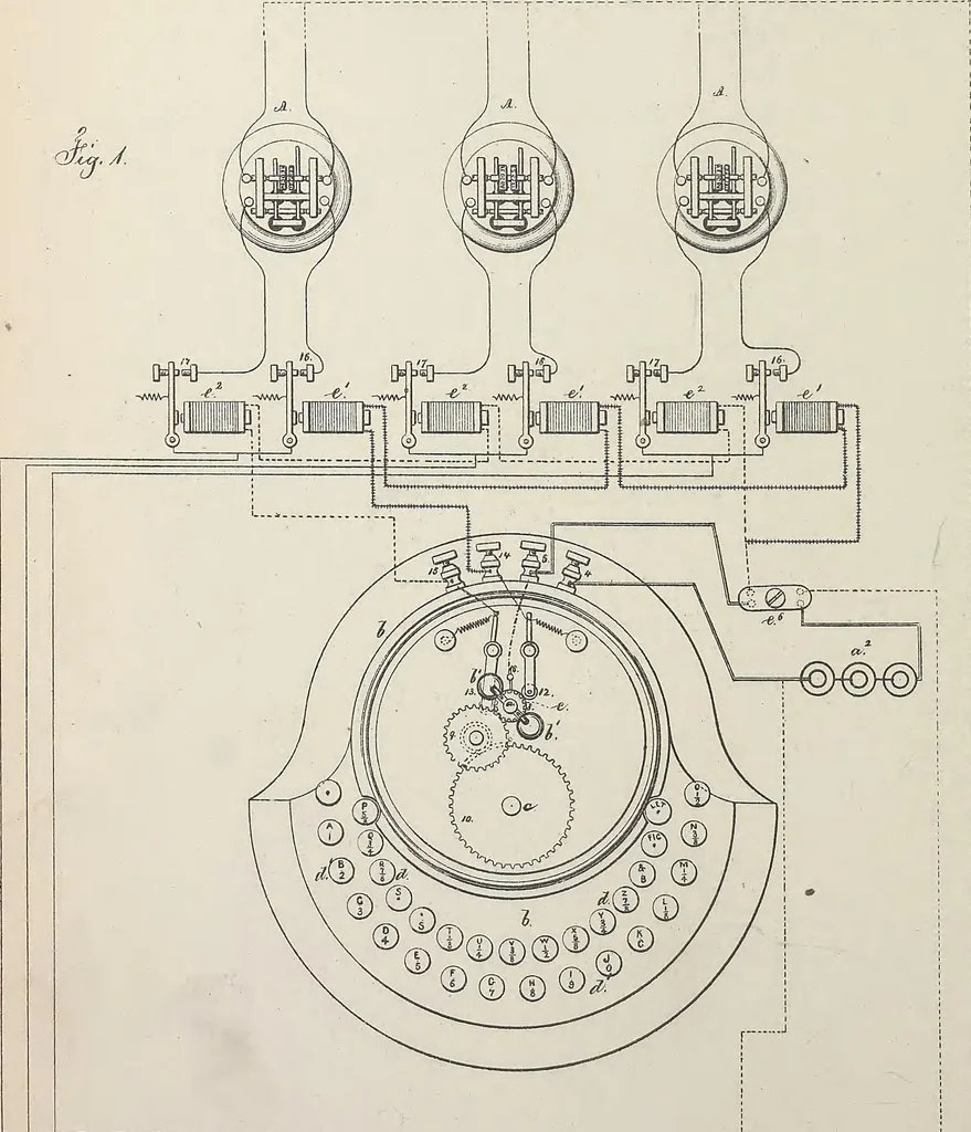 An illustration from Collection of United States patents granted to Thomas A. Edison, 1869-1884, 1869, leaf 259