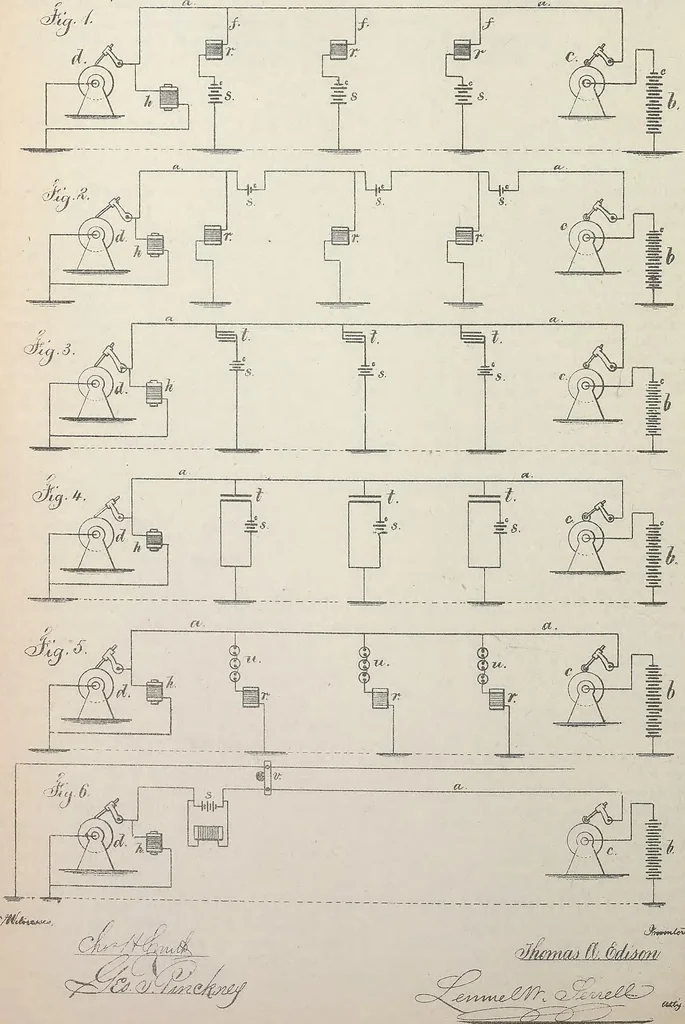 An illustration from Collection of United States patents granted to Thomas A. Edison, 1869-1884, 1869, leaf 357