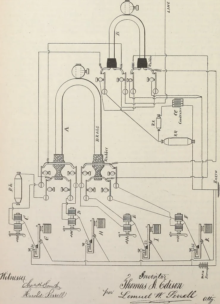 An illustration from Collection of United States patents granted to Thomas A. Edison, 1869-1884, 1869, leaf 563