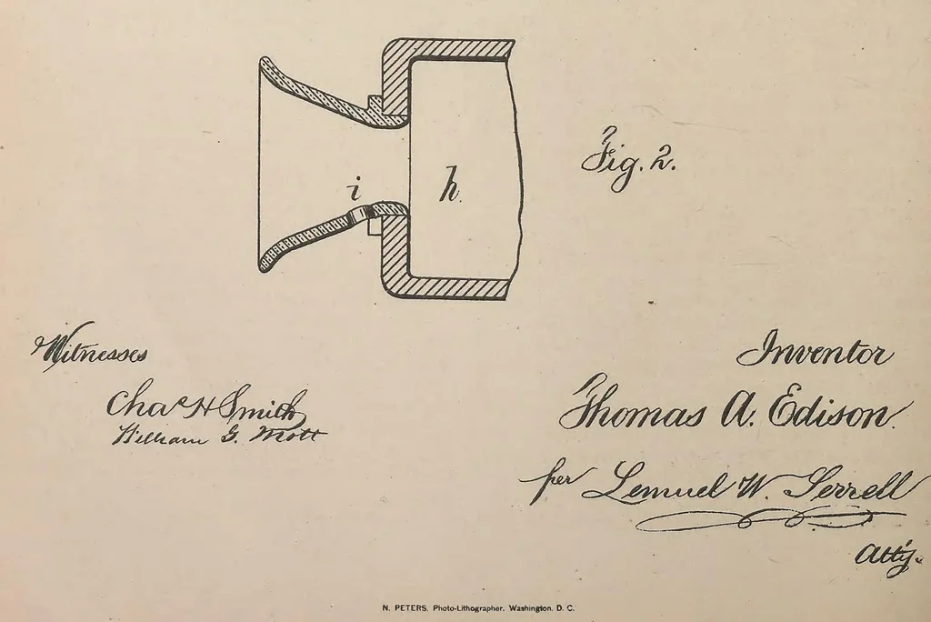 An illustration from Collection of United States patents granted to Thomas A. Edison, 1869-1884, 1869, leaf 589
