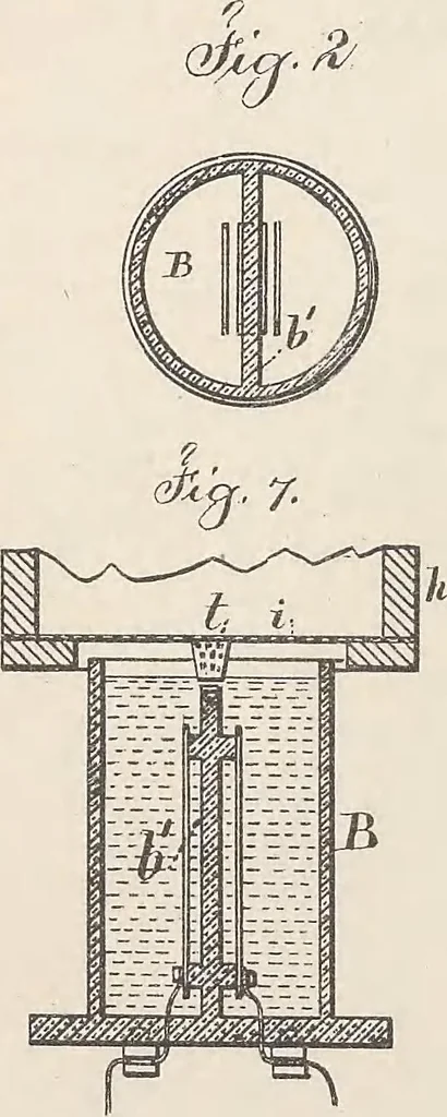 An illustration from Collection of United States patents granted to Thomas A. Edison, 1869-1884, 1869, leaf 603