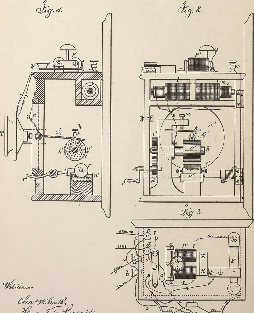 An illustration from Collection of United States patents granted to Thomas A. Edison, 1869-1884, 1869, leaf 693