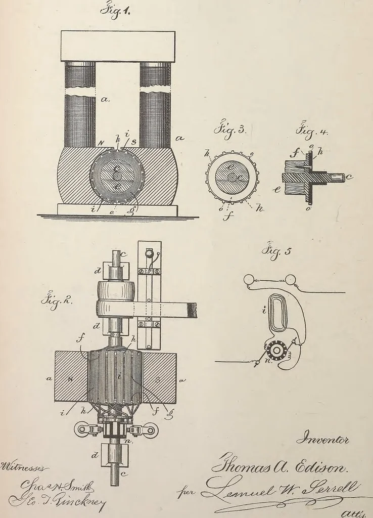 An illustration from Collection of United States patents granted to Thomas A. Edison, 1869-1884, 1869, leaf 705