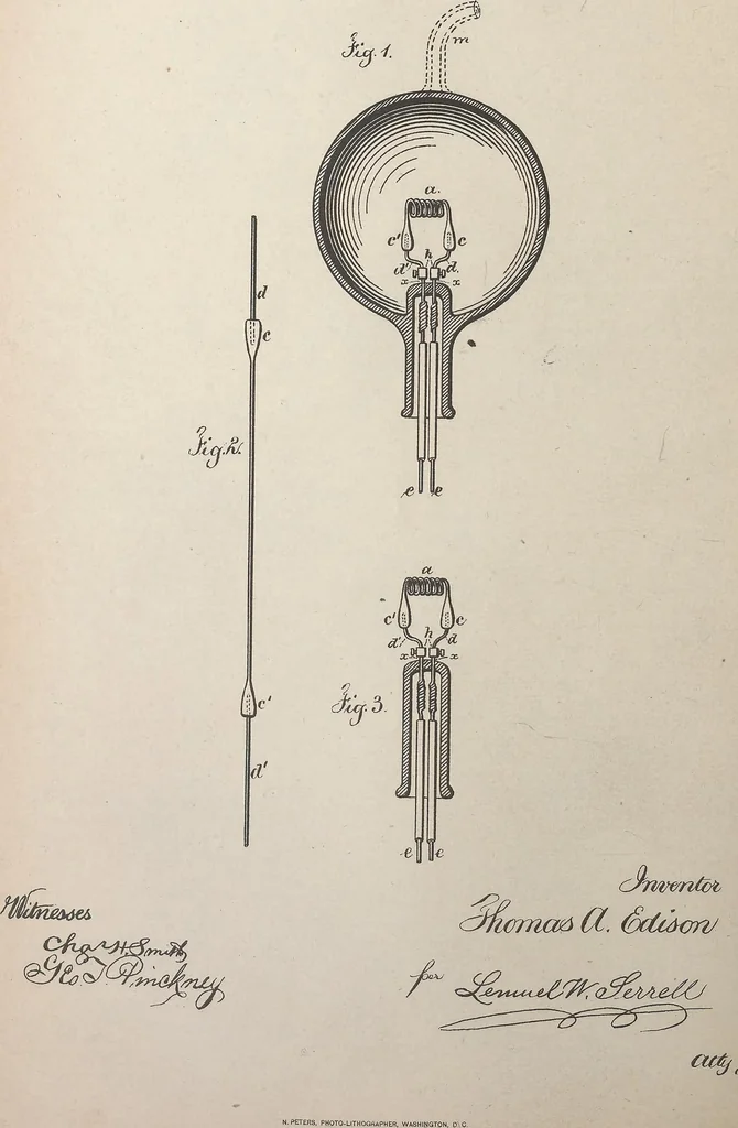 An illustration from Collection of United States patents granted to Thomas A. Edison, 1869-1884, 1869, leaf 709