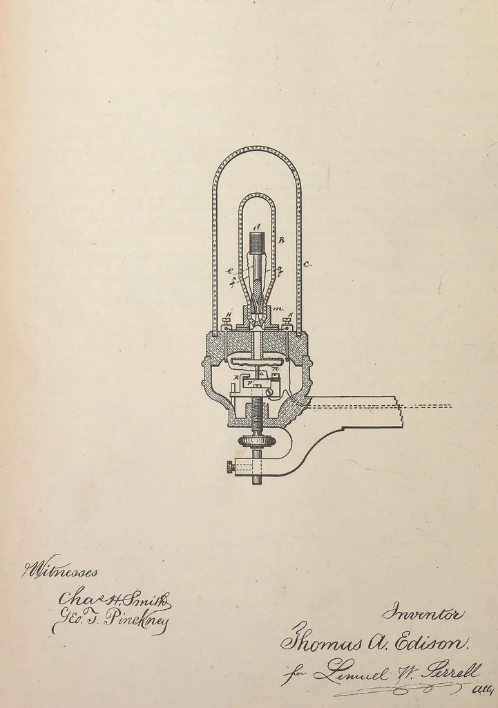 An illustration from Collection of United States patents granted to Thomas A. Edison, 1869-1884, 1869, leaf 733