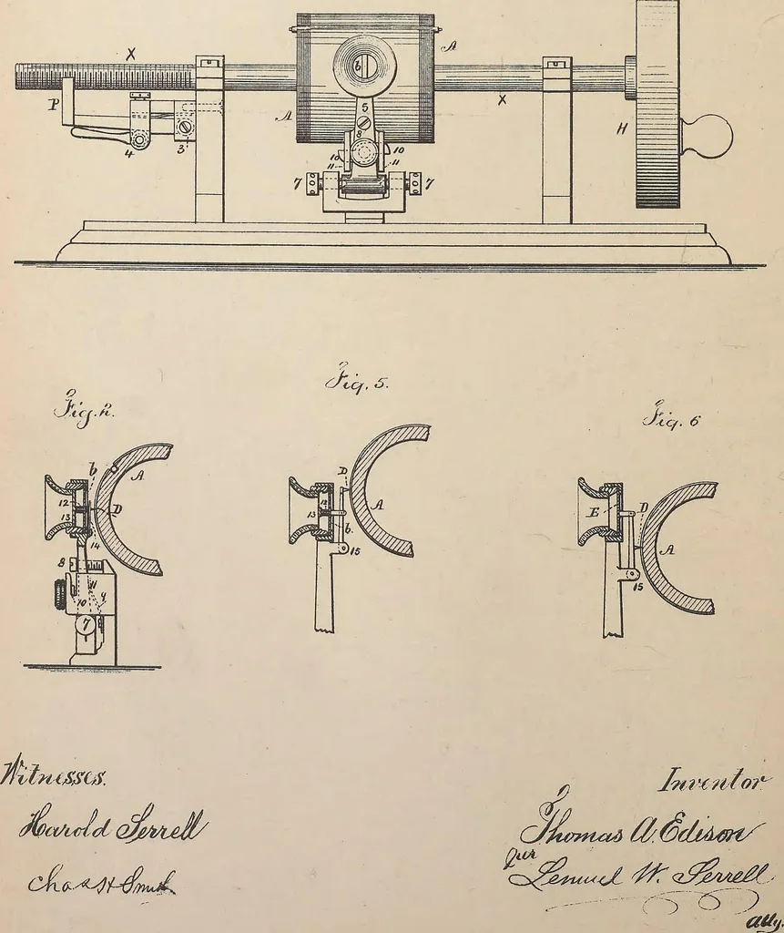 An illustration from Collection of United States patents granted to Thomas A. Edison, 1869-1884, 1869, leaf 737