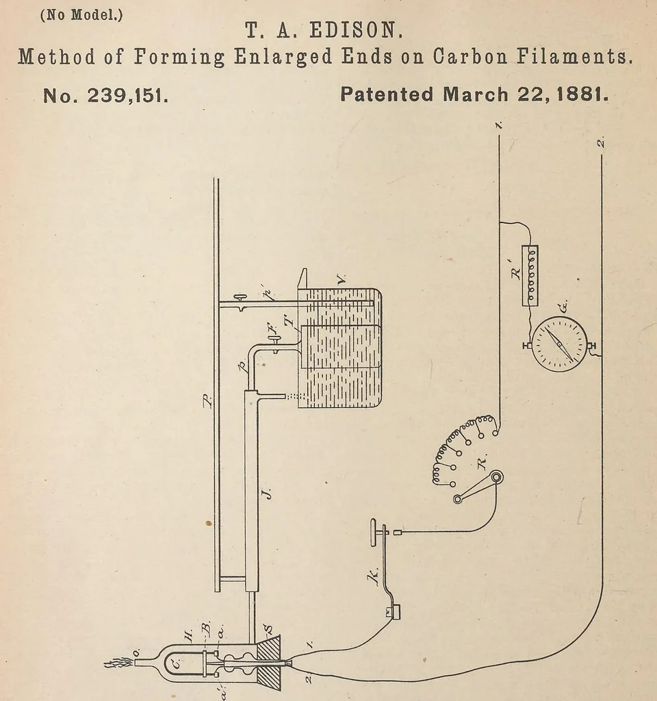 An illustration from Collection of United States patents granted to Thomas A. Edison, 1869-1884, 1869, leaf 795
