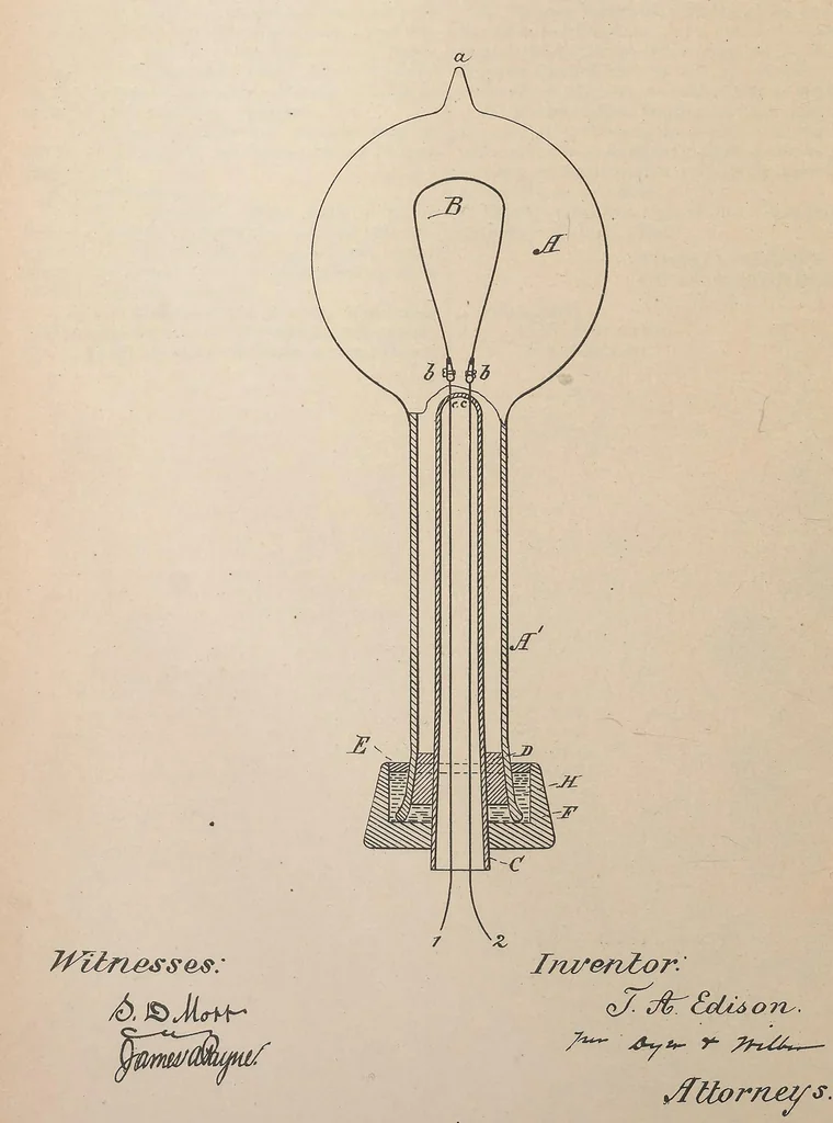 An illustration from Collection of United States patents granted to Thomas A. Edison, 1869-1884, 1869, leaf 817
