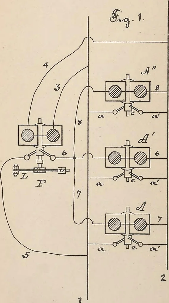An illustration from Collection of United States patents granted to Thomas A. Edison, 1869-1884, 1869, leaf 821