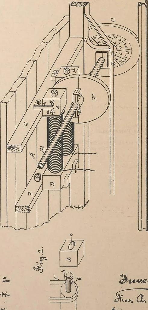 An illustration from Collection of United States patents granted to Thomas A. Edison, 1869-1884, 1869, leaf 893
