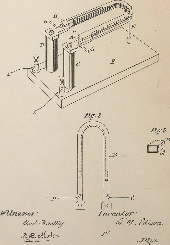 An illustration from Collection of United States patents granted to Thomas A. Edison, 1869-1884, 1869, leaf 925
