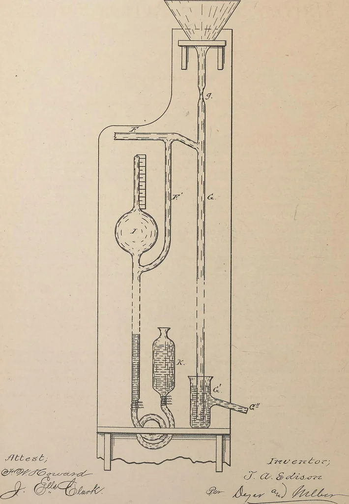 An illustration from Collection of United States patents granted to Thomas A. Edison, 1869-1884, 1869, leaf 937
