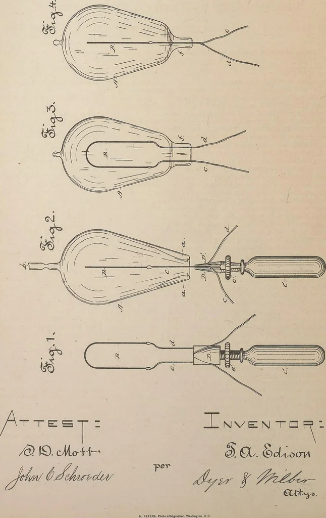 An illustration from Collection of United States patents granted to Thomas A. Edison, 1869-1884, 1869, leaf 949
