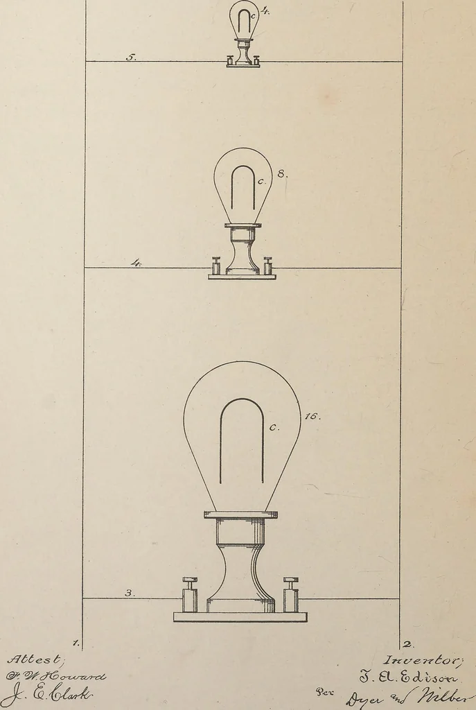 An illustration from Collection of United States patents granted to Thomas A. Edison, 1869-1884, 1869, leaf 961
