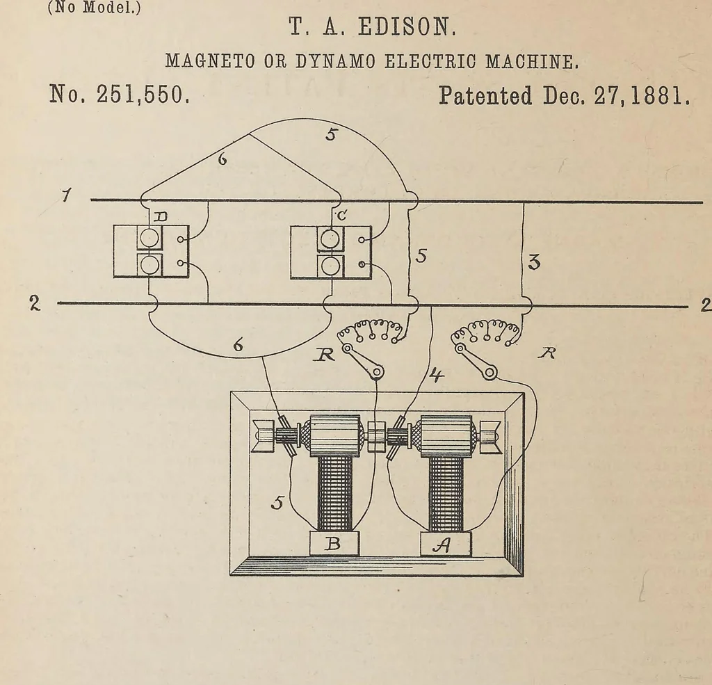 An illustration from Collection of United States patents granted to Thomas A. Edison, 1869-1884, 1869, leaf 995