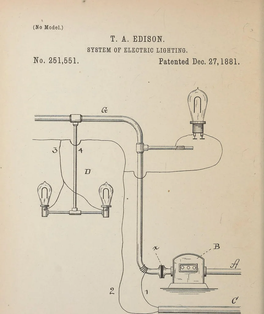 An illustration from Collection of United States patents granted to Thomas A. Edison, 1869-1884, 1869, leaf 999