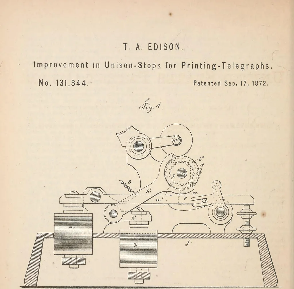 An illustration from Collection of United States patents granted to Thomas A. Edison, 1869-1884, 1869, leaf 247