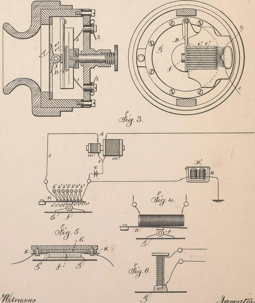 An illustration from Collection of United States patents granted to Thomas A. Edison, 1869-1884, 1869, leaf 587