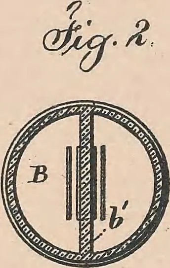 An illustration from Collection of United States patents granted to Thomas A. Edison, 1869-1884, 1869, leaf 611