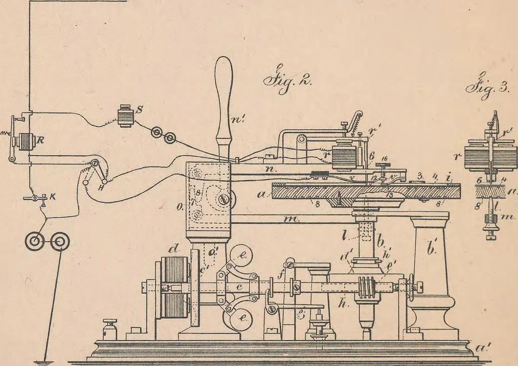 An illustration from Collection of United States patents granted to Thomas A. Edison, 1869-1884, 1869, leaf 651