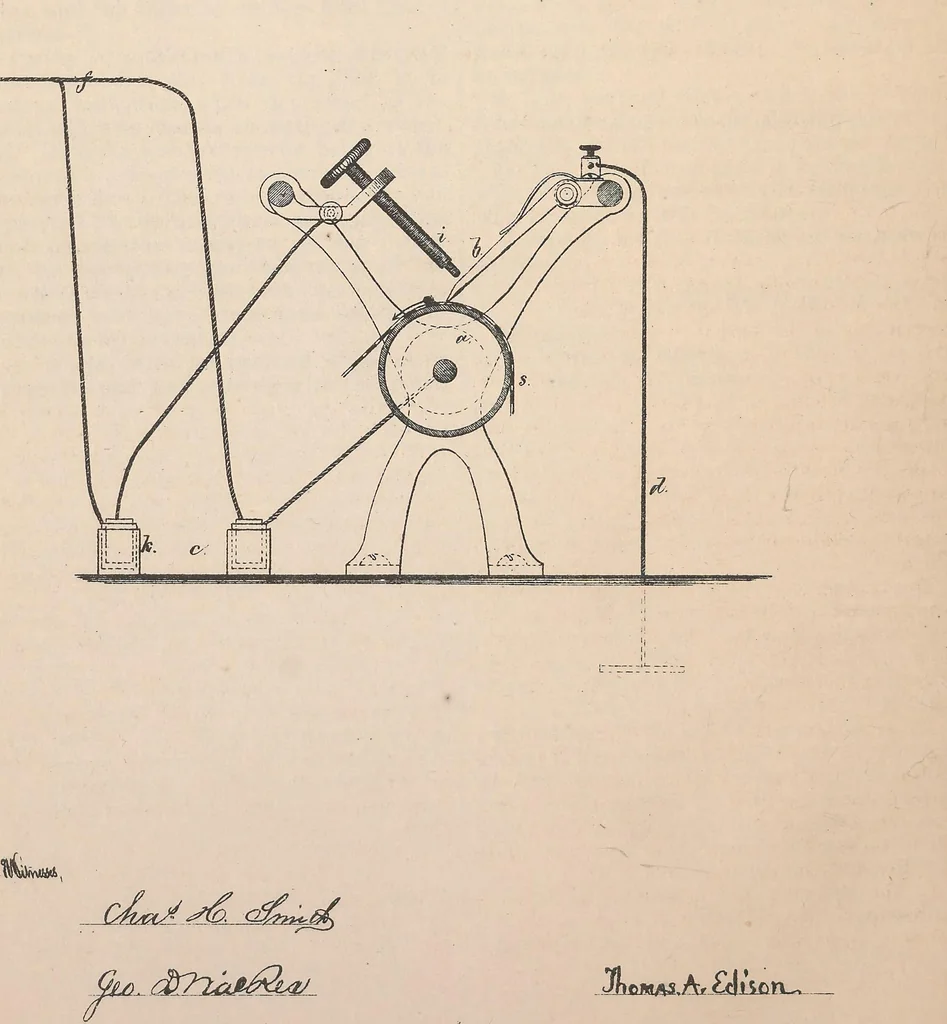 An illustration from Collection of United States patents granted to Thomas A. Edison, 1869-1884, 1869, leaf 81