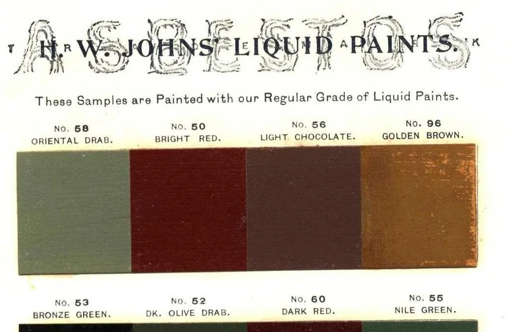 An illustration from Color card H. W. Johns M'F'G Co.: standard paints for structural purposes., 1900, leaf 4