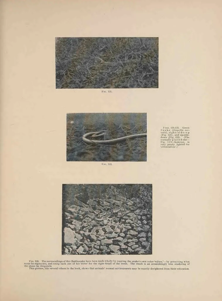 An illustration from Concealing-coloration in the animal kingdom; an exposition of the laws of disguise through color and pattern: being a summary of Abbott H. Thayer's discoveries, 1909, leaf 349