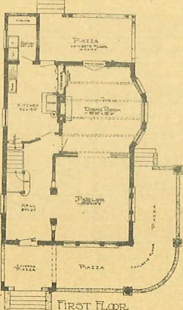 An illustration from Concrete cottages, 1910, leaf 10