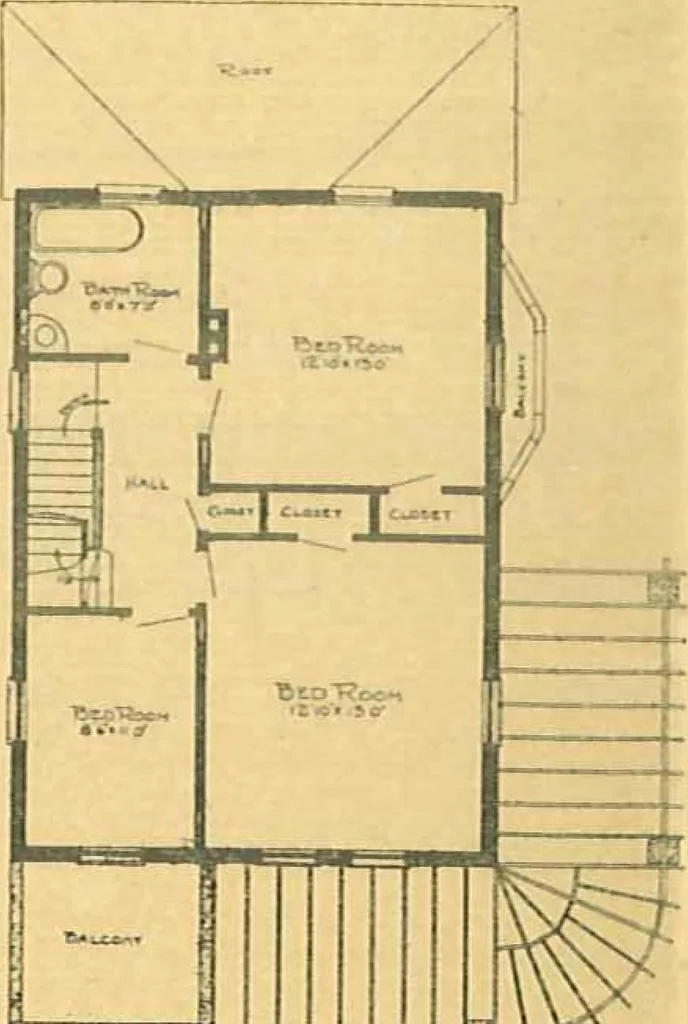 An illustration from Concrete cottages, 1910, leaf 10