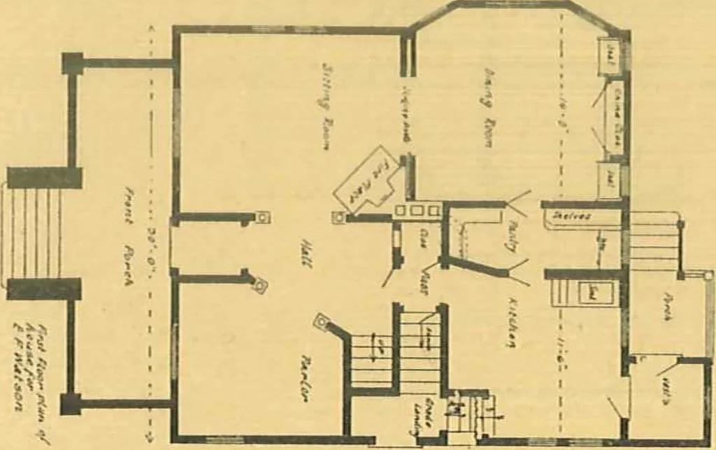 An illustration from Concrete cottages, 1910, leaf 13