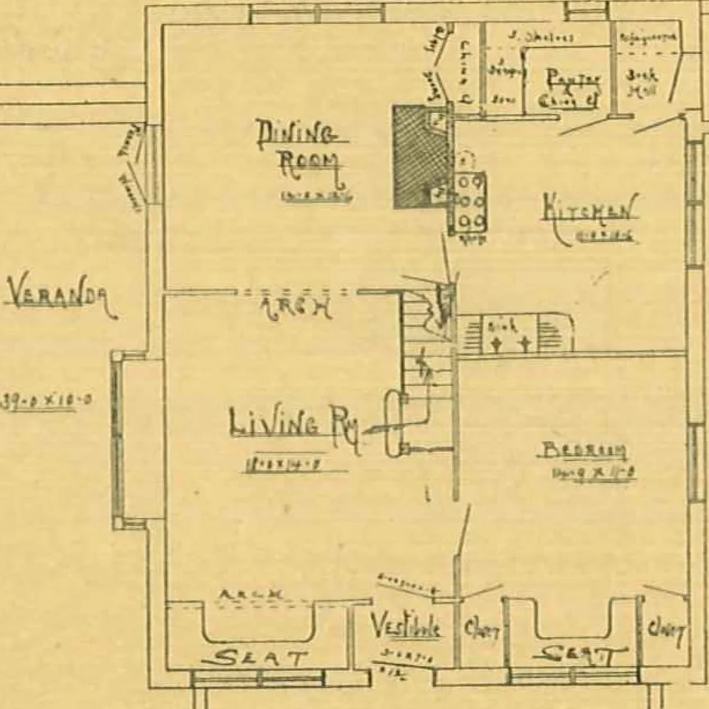 An illustration from Concrete cottages, 1910, leaf 4
