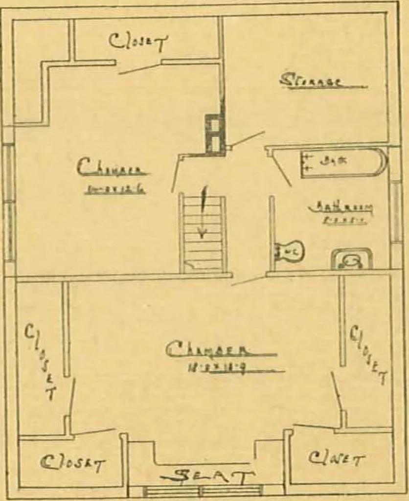An illustration from Concrete cottages, 1910, leaf 4