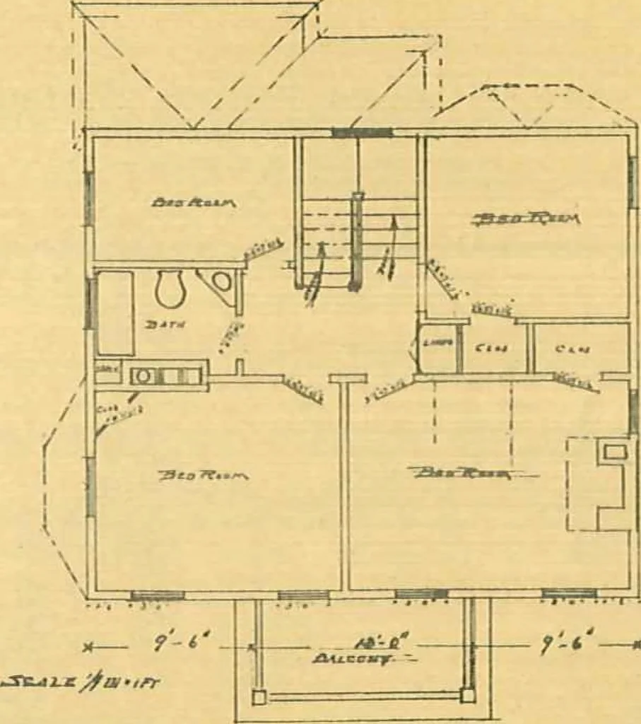 An illustration from Concrete cottages, 1910, leaf 6