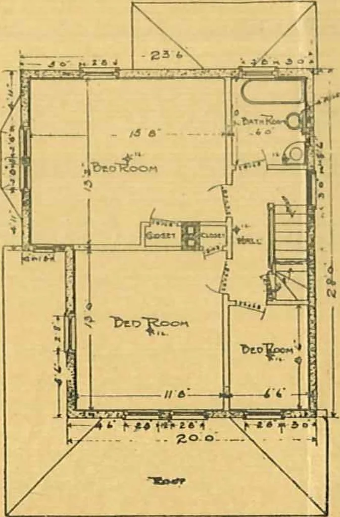 An illustration from Concrete cottages, 1910, leaf 7