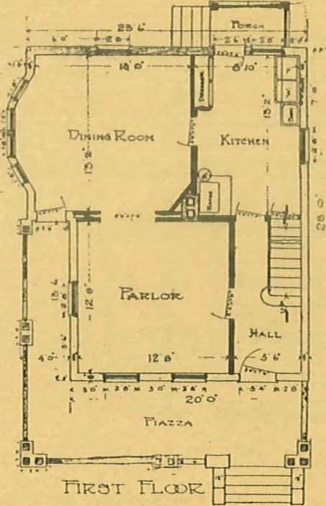 An illustration from Concrete cottages, 1910, leaf 8