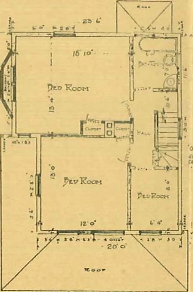 An illustration from Concrete cottages, 1910, leaf 8
