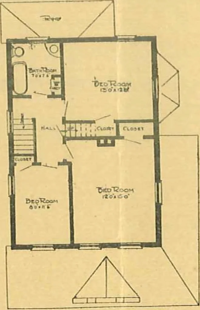An illustration from Concrete cottages, 1910, leaf 9
