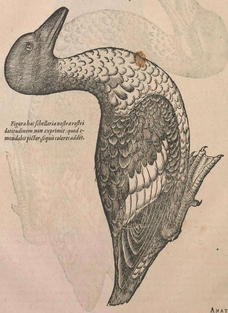 An illustration from Conr. Gesneri Tigurini, medicinae et philosophiae professoris in Schola Tigurina, Historiae animalium liber III : qui est De auium natura, 1585, leaf 133