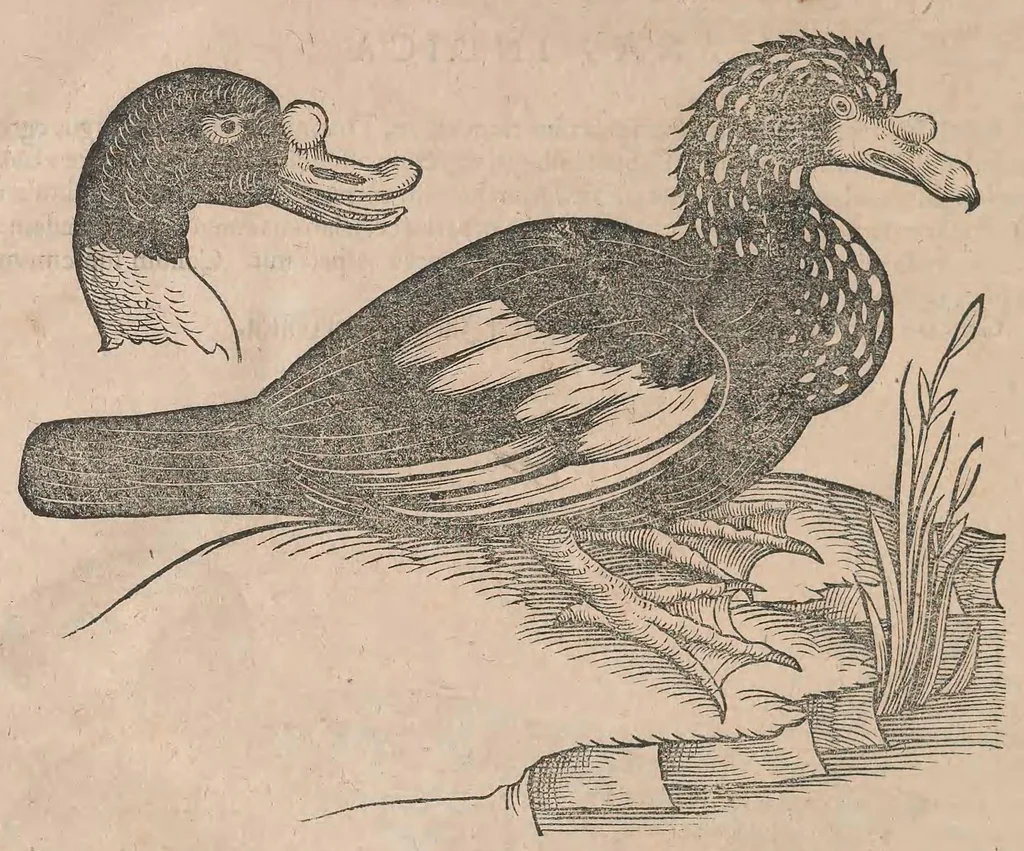 An illustration from Conr. Gesneri Tigurini, medicinae et philosophiae professoris in Schola Tigurina, Historiae animalium liber III : qui est De auium natura, 1585, leaf 817