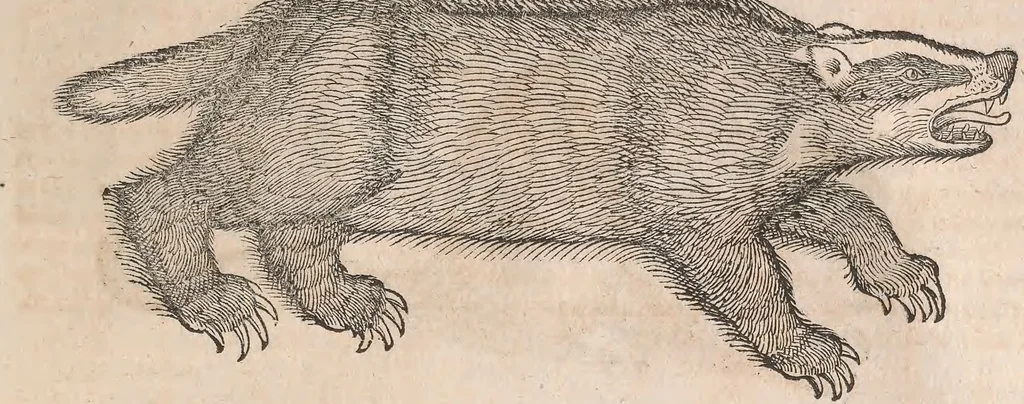 An illustration from Conradi Gesneri medici Tigurini Historiæ animalium Lib. I. de quadrupedibus uiuiparis : opus philosophis, medicis, grammaticis, philologis, poëtis, & omnibus rerum linguarumq́; uariarum studiosis, utilissimum simul iucundissimumq́; futurum .., 1551, leaf 1146