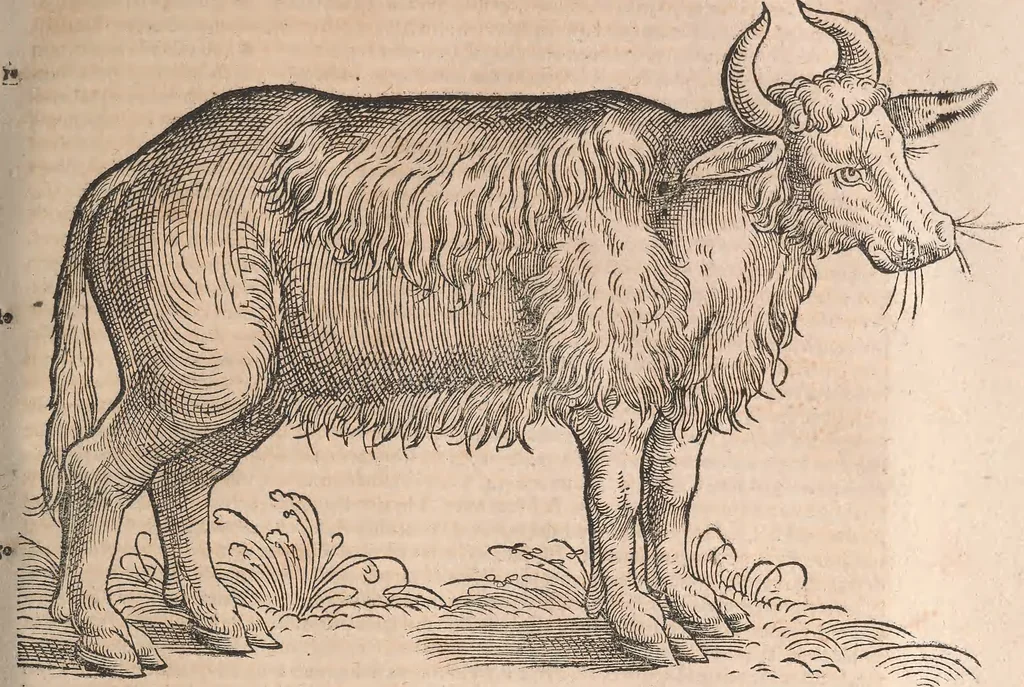An illustration from Conradi Gesneri medici Tigurini Historiæ animalium Lib. I. de quadrupedibus uiuiparis : opus philosophis, medicis, grammaticis, philologis, poëtis, & omnibus rerum linguarumq́; uariarum studiosis, utilissimum simul iucundissimumq́; futurum .., 1551, leaf 182