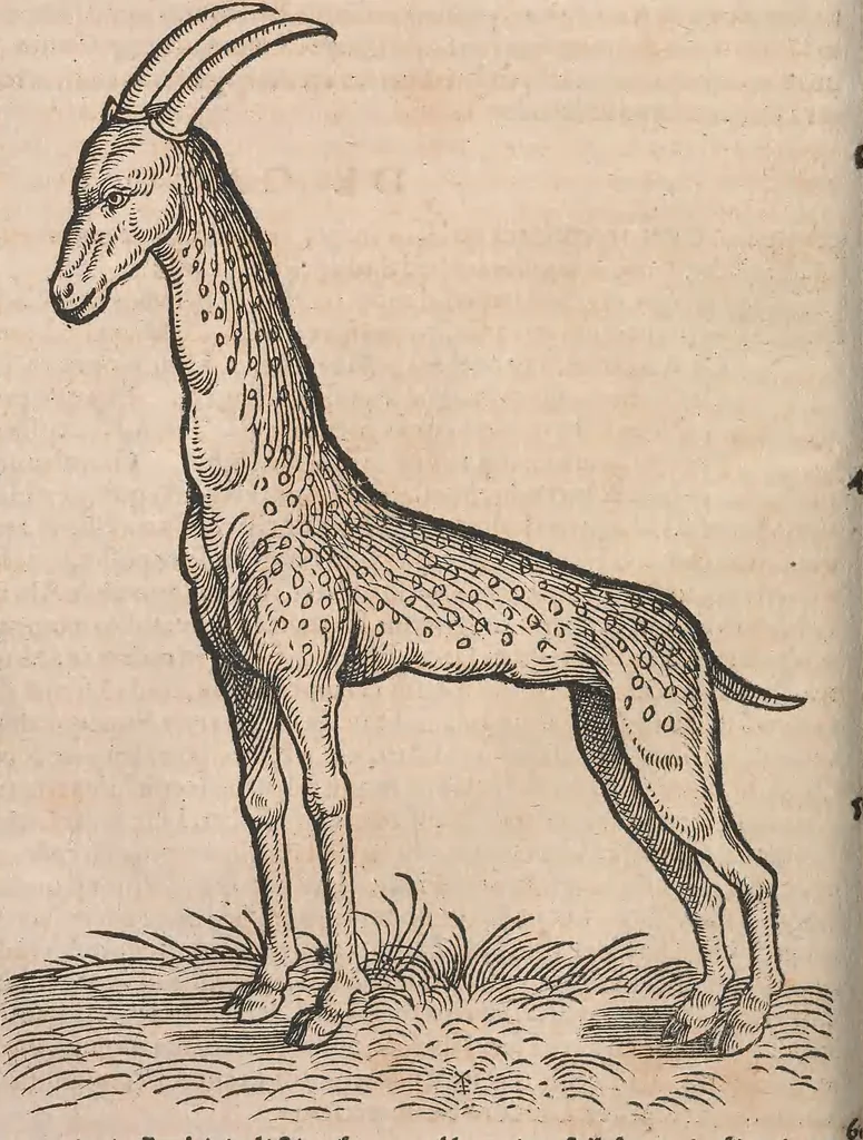 An illustration from Conradi Gesneri medici Tigurini Historiæ animalium Lib. I. de quadrupedibus uiuiparis : opus philosophis, medicis, grammaticis, philologis, poëtis, & omnibus rerum linguarumq́; uariarum studiosis, utilissimum simul iucundissimumq́; futurum .., 1551, leaf 203
