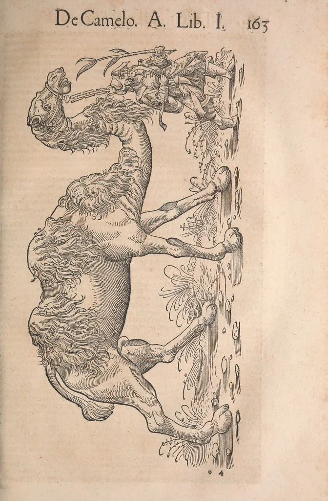 An illustration from Conradi Gesneri medici Tigurini Historiæ animalium Lib. I. de quadrupedibus uiuiparis : opus philosophis, medicis, grammaticis, philologis, poëtis, & omnibus rerum linguarumq́; uariarum studiosis, utilissimum simul iucundissimumq́; futurum .., 1551, leaf 206
