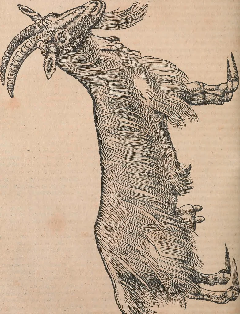 An illustration from Conradi Gesneri medici Tigurini Historiæ animalium Lib. I. de quadrupedibus uiuiparis : opus philosophis, medicis, grammaticis, philologis, poëtis, & omnibus rerum linguarumq́; uariarum studiosis, utilissimum simul iucundissimumq́; futurum .., 1551, leaf 313