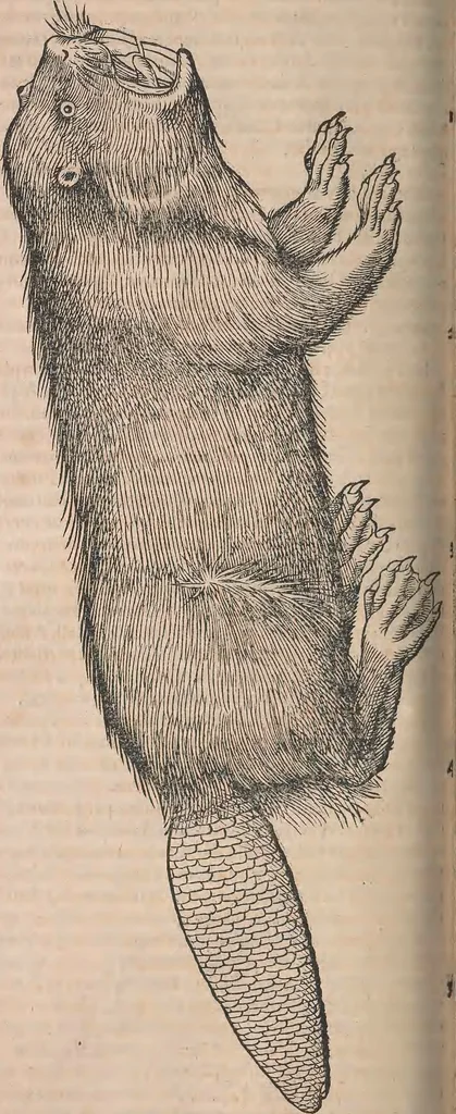An illustration from Conradi Gesneri medici Tigurini Historiæ animalium Lib. I. de quadrupedibus uiuiparis : opus philosophis, medicis, grammaticis, philologis, poëtis, & omnibus rerum linguarumq́; uariarum studiosis, utilissimum simul iucundissimumq́; futurum .., 1551, leaf 379